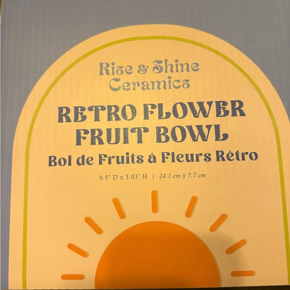 Rise and Shine Retro Ceramic Bowl NIB - Picture 6 of 6